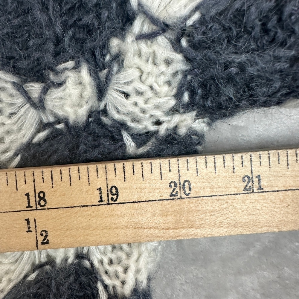 JH Collectibles Kid Mohair Wool Sweater Womens Medium Blue White Hong Kong Knit - Picture 5 of 6